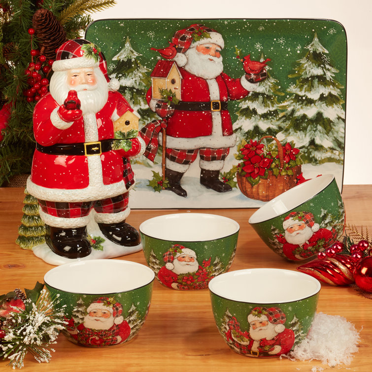 Christmas Lodge Santa 16pc Dinnerware Set